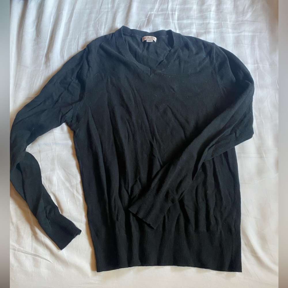 Target Black V-Neck Sweater with Ribbed Detailing